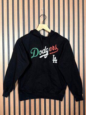 Los Angeles Dodgers Hoodie Sweater Medium Youth Mexican Flag Fleece Stitches